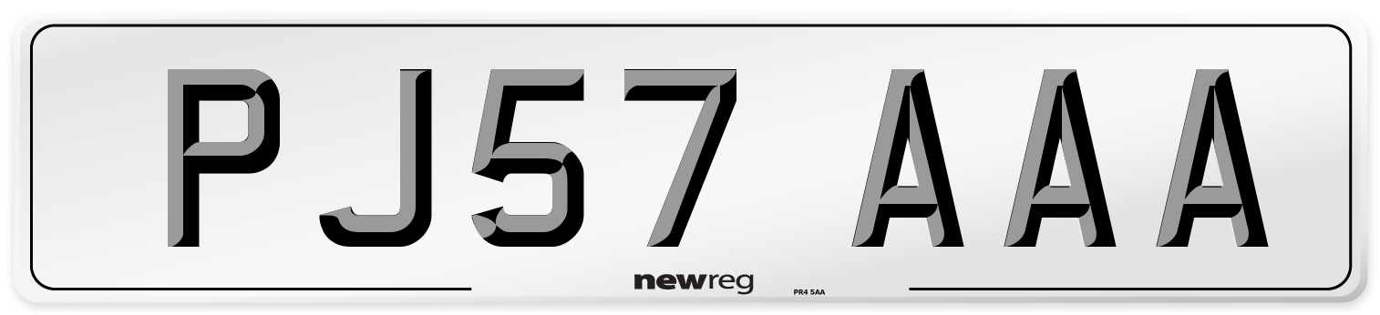 PJ57 AAA Number Plate from New Reg